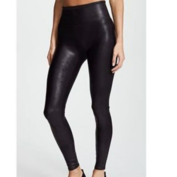 Copied - Spanx Faux Leather Black Leggings Size Small - Picture 4 of 12